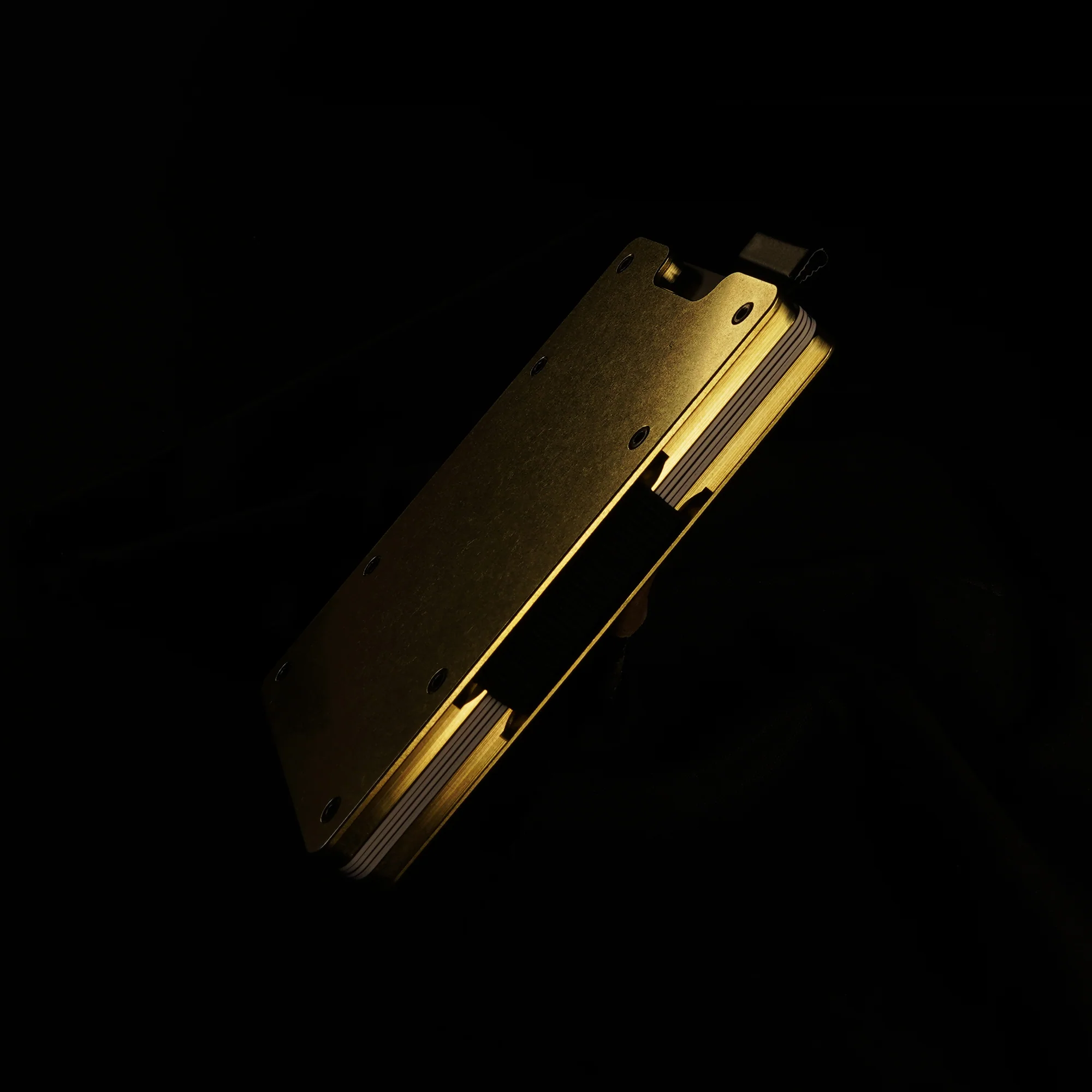 Stonewashed Brass | Slide ONE Wallet + Brass Cash Clip - Image 7
