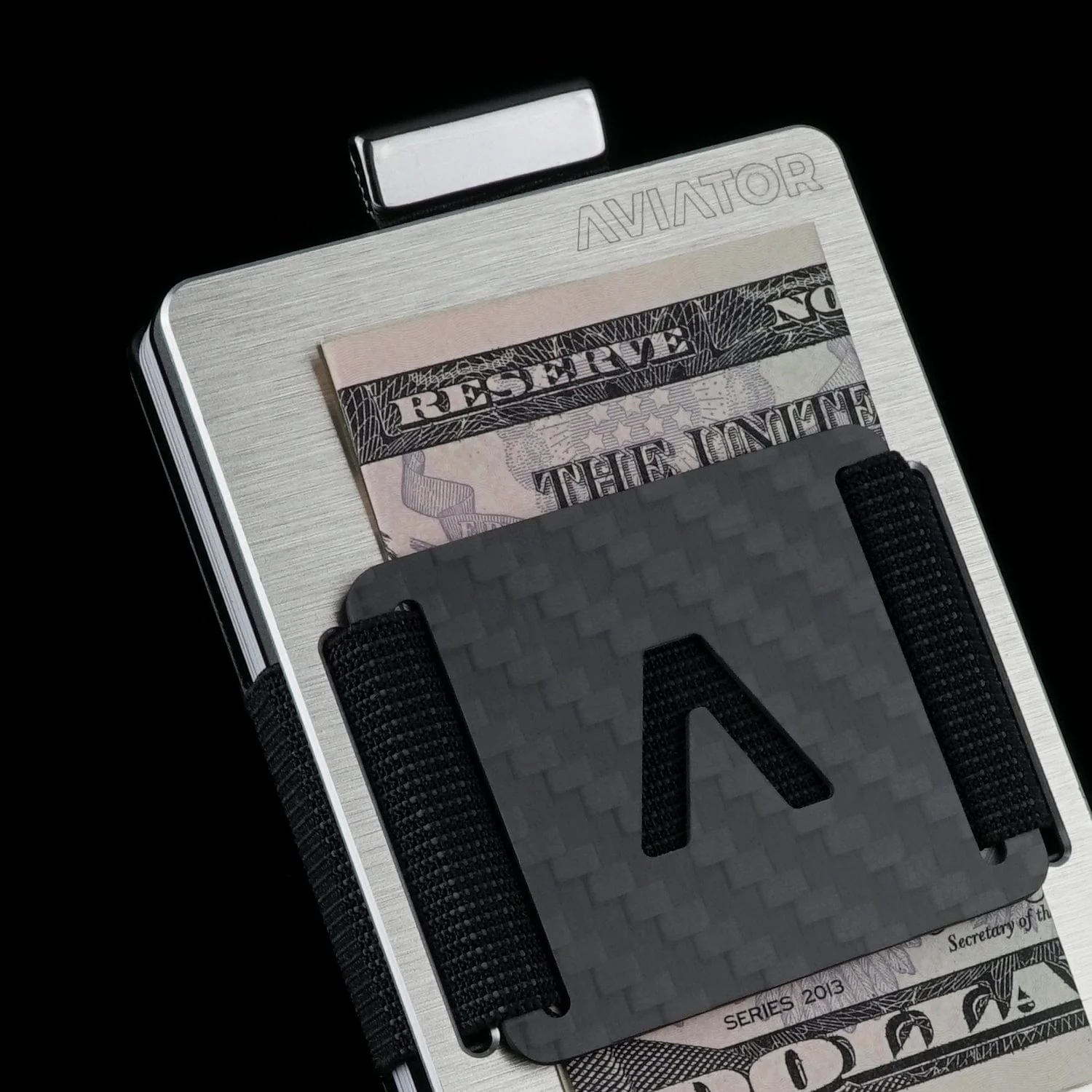 Brushed Silver | Slide Wallet + Carbon Fiber Cash Clip - Image 4