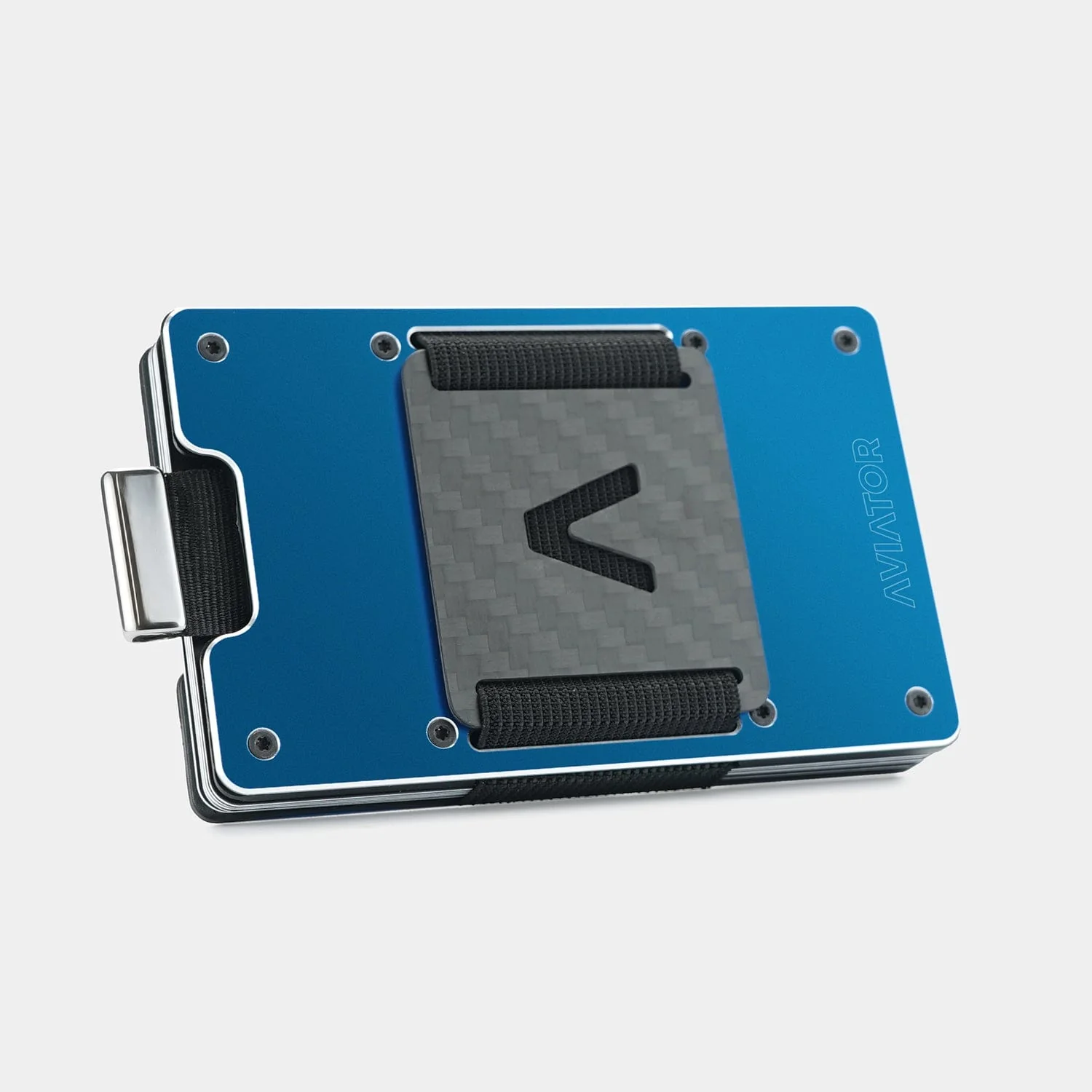 Galactic Blue Metal Slim Wallet - Image 4