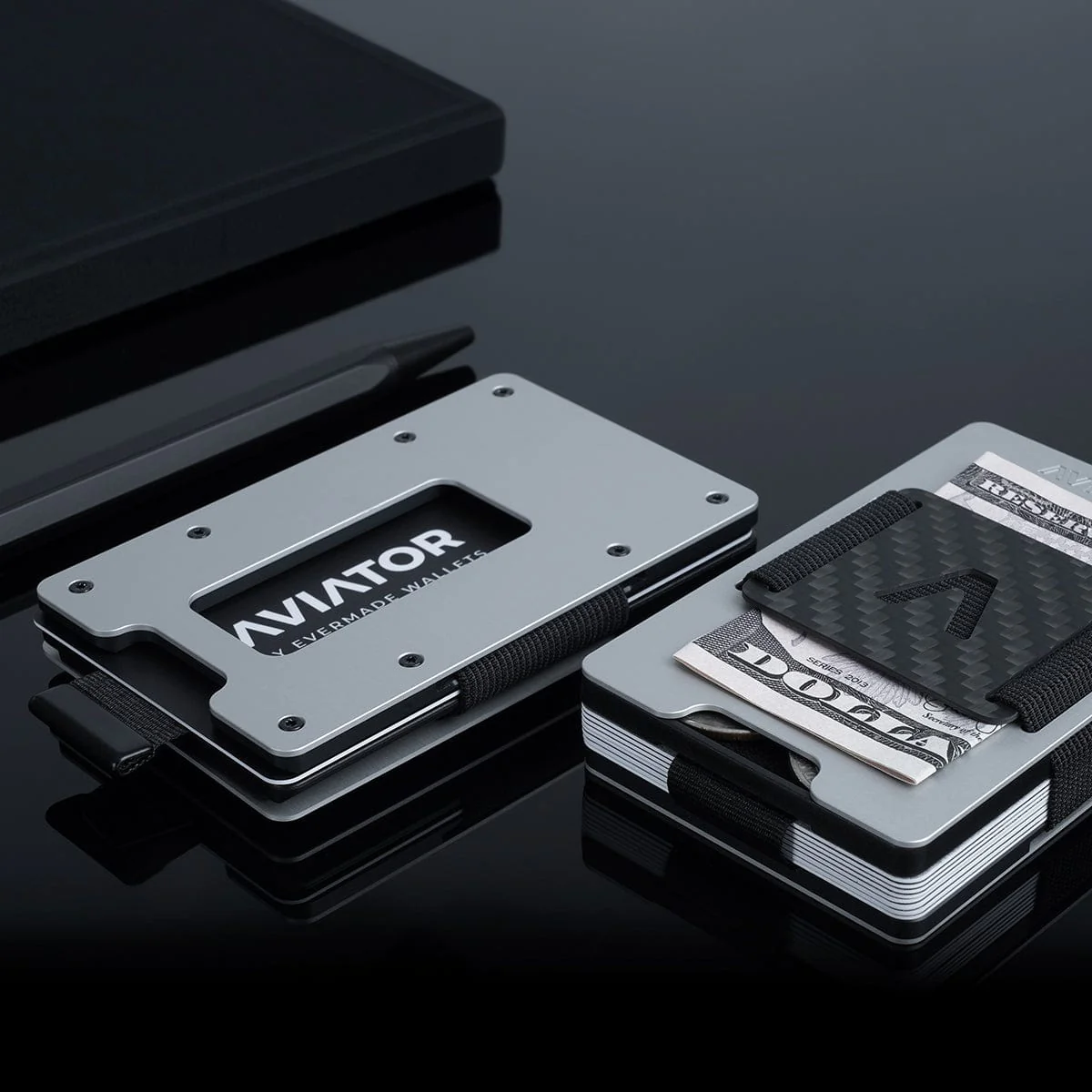 Ice Grey | Slide Wallet + Carbon Fiber Cash Clip - Image 6