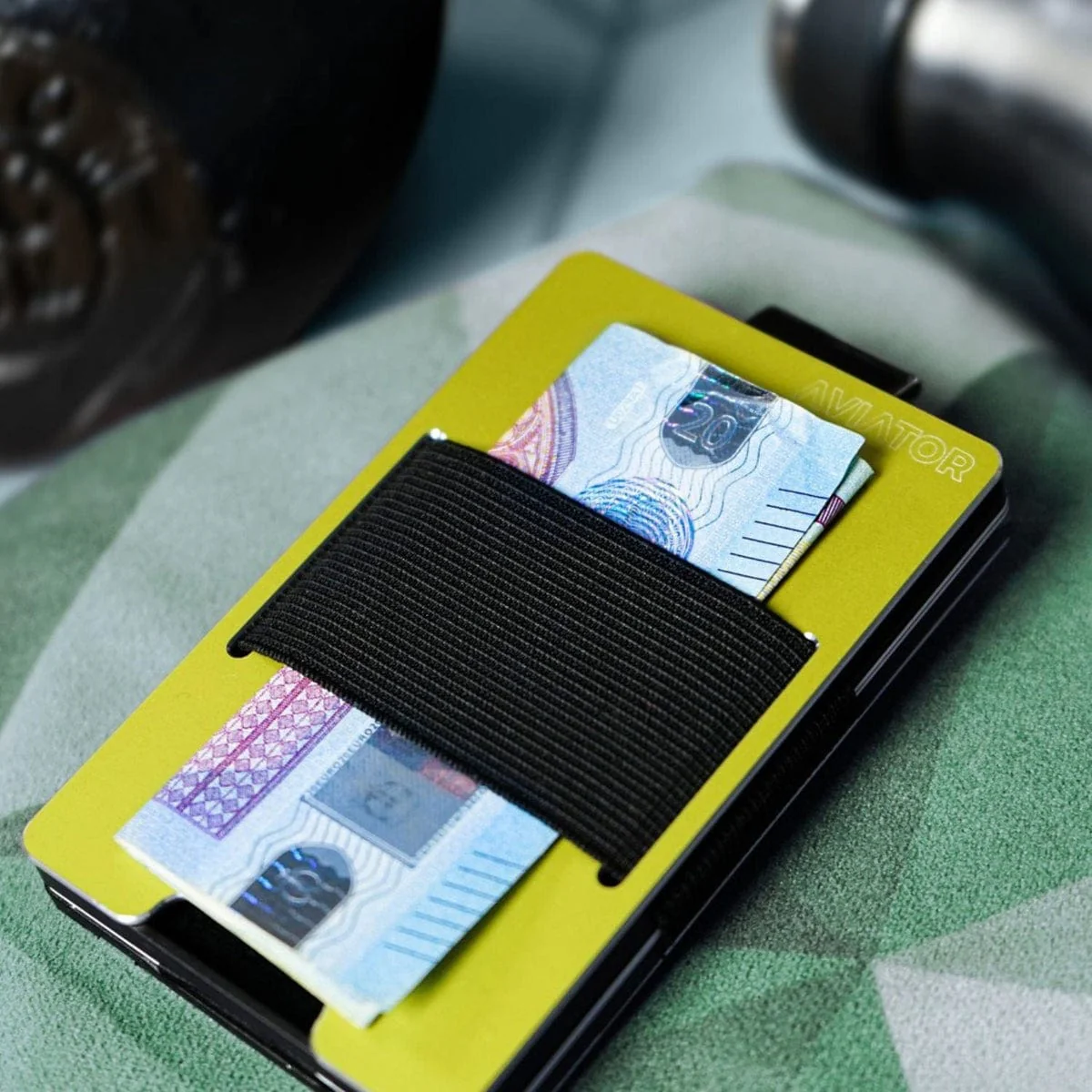 NOT FLAW[LESS] Electric Lime Aluminum Slim Wallet - Image 7