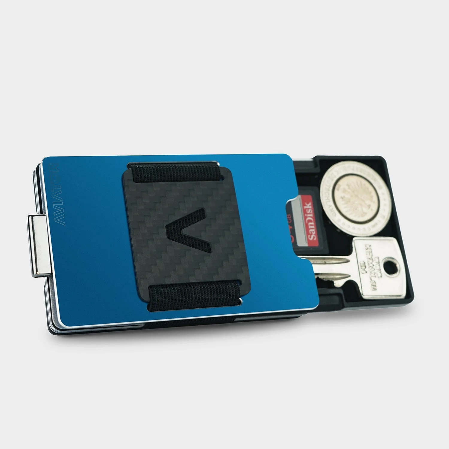 Galactic Blue Aluminum Slim Wallet - Image 7