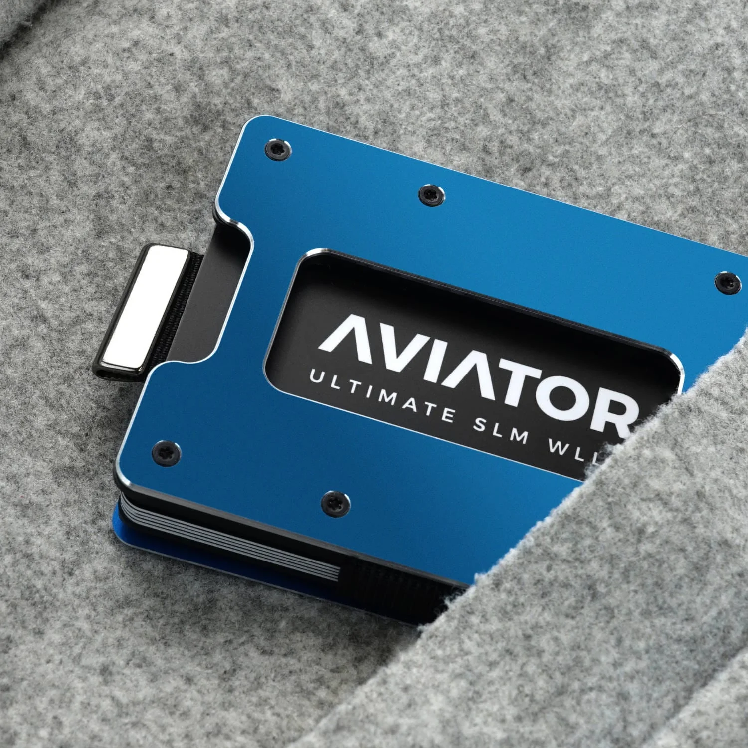 Galactic Blue Aluminum Slim Wallet - Image 9