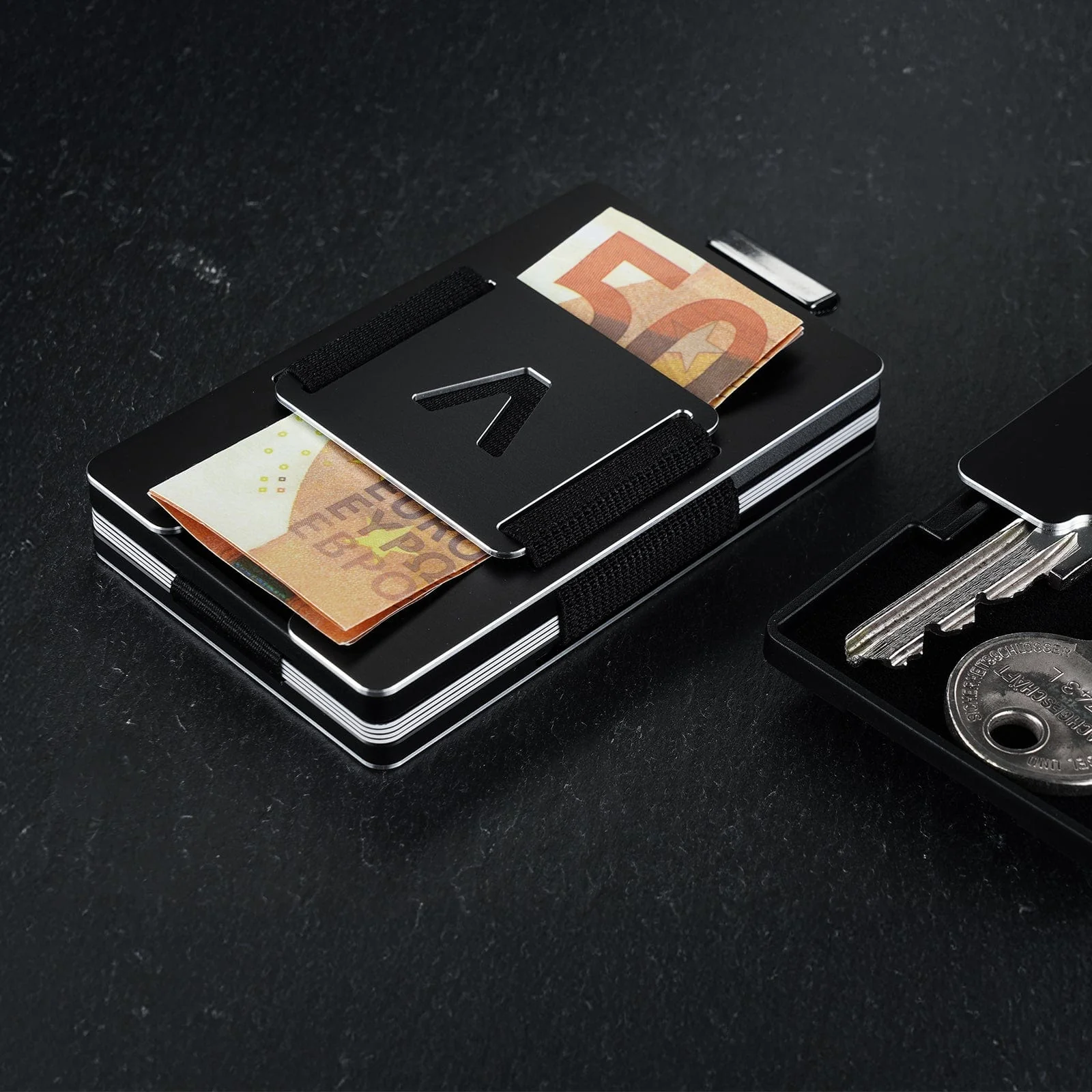 Obsidian Black Aluminum Slim Wallet - Image 8