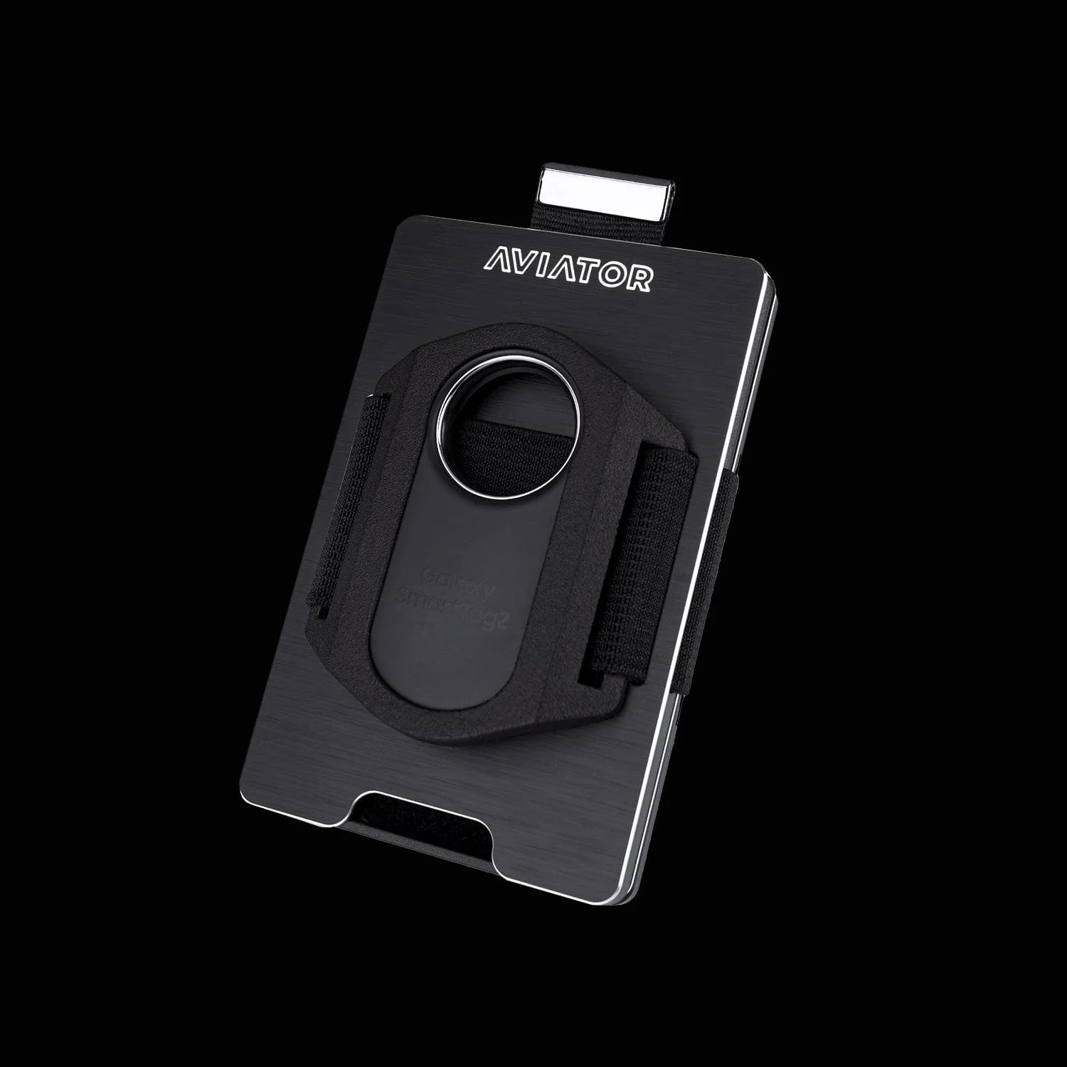 Brushed Black | Slide Wallet + 3D printed Samsung Galaxy SmartTag2 Holder - Image 3