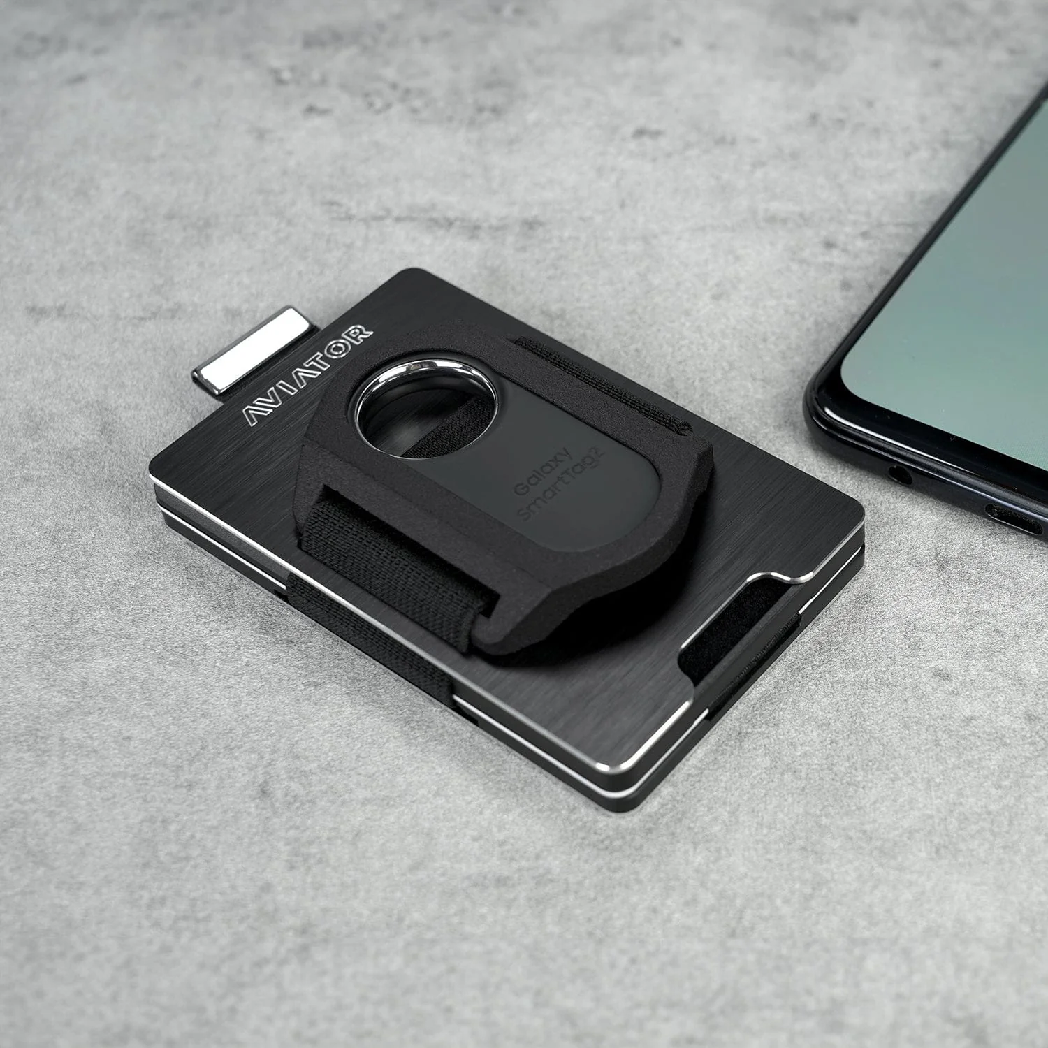 Brushed Black | Slide Wallet + 3D printed Samsung Galaxy SmartTag2 Holder - Image 6